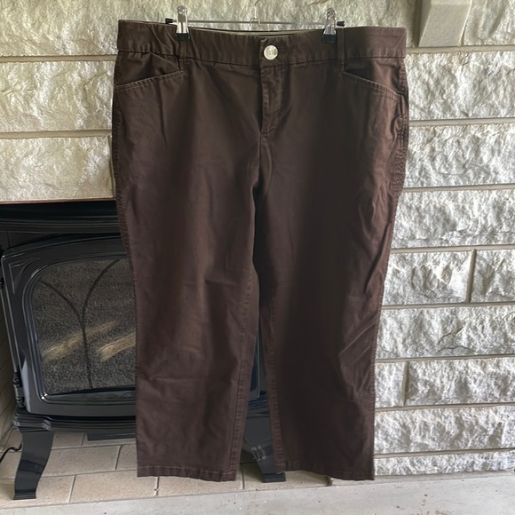 CJ Banks signature comfort brown chinos size 18W petite - Picture 1 of 8